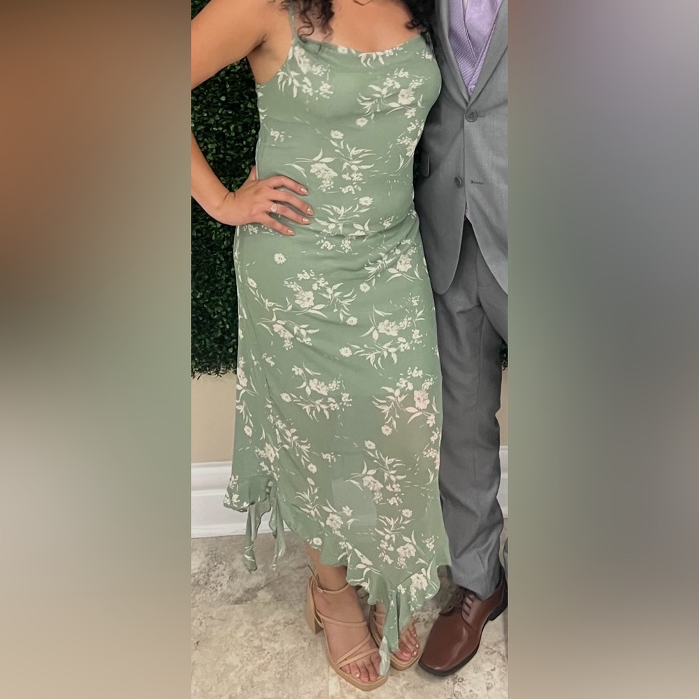 Floral Green Maxi Dress